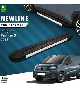 S-Dizayn Peugeot Partner 3 Uzun Şase NewLine Aluminyum Yan Basamak 213 Cm 2018 Üzeri A+ Kalite