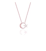 Pigado 925 Ayar Gümüş Ayyıldız Figürlü Kadın Kolye (Rose)