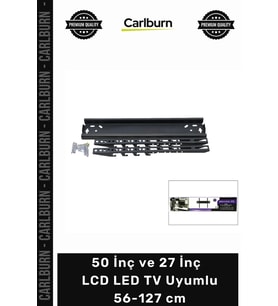 50 İnç ve 27 İnç - 50 İnç Sabit TV Askı Aparatı - LCD LED TV Uyumlu - 56-127 cm