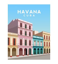 Havana Küba Tablo Ahşap Poster Dekoratif