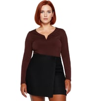 Kadın V Yaka Uzun Kollu Polyester Bluz İlkbahar Sonbahar Modası Sandy Dokuma Fırsat Ürünü Gündüz Ve