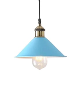 Dylight Retro Metal Mavi Tekli Sarkıt Kafe Mutfak Aydınlatma Çap:30 cm (Burnt Olive)