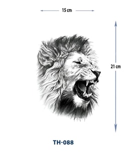 TH-088X ORTA BOY KÜKREYEN ASLAN DESEN GEÇİCİ DÖVME-TATTO