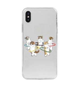 Iphone XS MAX Uyumlu Tatlı Kediler Tasarımlı Şeffaf Telefon Kılıfı