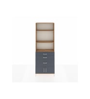 Arges Dolap 3 Raflı 3 Çekmeceli 2 Kapaklı 88x30x243 Çam-Antrasit