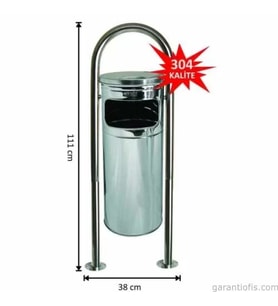 Garanti Metal 1735 Bahçe Tipi Çelik Çöp Kovası (34 Litre)
