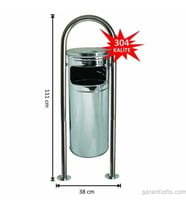 Garanti Metal 1735 Bahçe Tipi Çelik Çöp Kovası (34 Litre)