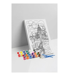 Venedik Manzaralı Mandala Tuval Boyama Seti 40x50 cm