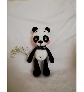 Sevimli Panda Amigurumi Organik Oyuncak