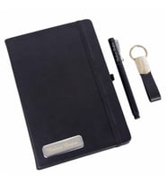 İsme Özel Siyah Defter Anahtarlık ve Kalem Seti Özel Tasarım Kutulu