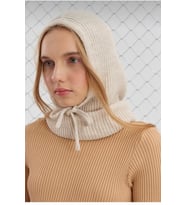 Balaclava Fitilli Triko Örgü Bere Başlık  Bağcıklı Kapşonlu Bere