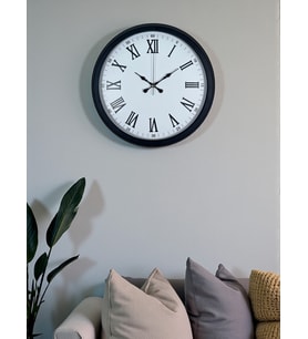 Siyah Klasik & Şık 40 Cm Metal Duvar Saati