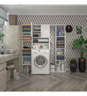 Kenzlife çamaşır makinesi dolabı hayzummegamdf byz 180*156*55 % 100 mdf full mdf banyo kiler çift kapaklı arkalıklı (Karışık)