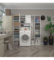 Kenzlife çamaşır makinesi dolabı hayzummegamdf byz 180*156*55 % 100 mdf full mdf banyo kiler çift kapaklı arkalıklı (Karışık)
