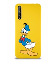 Huawei Y8P Soft Premier Kapak Donald Duck-D Tasarımlı Silikon Kılıf - Sarı (Şeffaf)