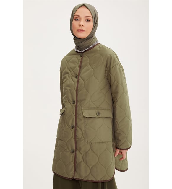 Armine Oversize Kapitone Kap 22K7715 Haki