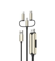 Fuchsia  HM14 2m FHD 3in1 to HDMI Kablo (Gold)