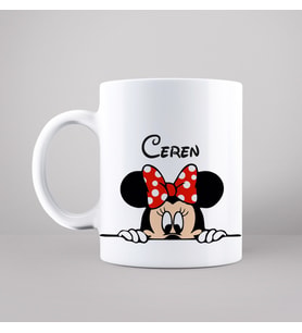 Minnie Mouse Tasarımlı Kupa Kişiye Özel