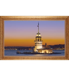 Çerçeveli Paspartulu Manzara Tablo bm1827 (Gold)