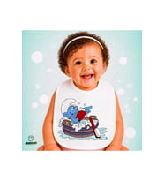 Şirinler Keten Bebek Mama Önlüğü – Yumuşak, Emici, Yıkanabilir, Özel Tasarım P187