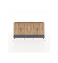 Arges Konsol 6 Raflı 2 Çekmeceli 4 Kapaklı 176x30x99 Çam-Çam/Antrasit