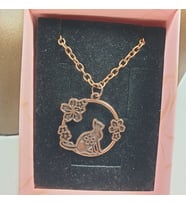 Orora Bakır Renk 30mm Kedi Figürlü Kolye