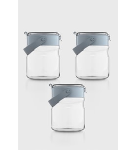 Renga Mono 900 ml Pembe Kapaklı 3'lü Cam Kavanoz Seti 131064 (Turkuaz)