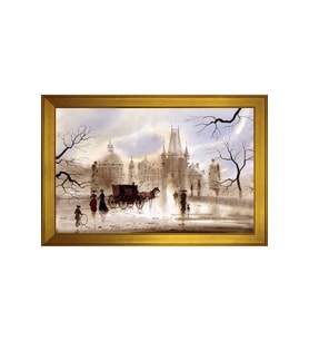 Manzara Temalı Kanvas Tablo 50 x 70 cm Gold Çerçeve