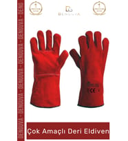 #YanmazEldiven Isıya Dayanıklı Yanmaz Su Geçirmez Ergonomik Standart Sanayi İş Çok Amaçlı Deri Eldiv