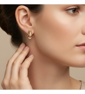 STİL İNCİSİ/XUPING JEWELRY KIKIRDAK ZİRKON TAŞLI KÜPE (Altın)