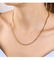 14 Ayar Altın Pullu Zincir 45 Cm (Çok Renkli)