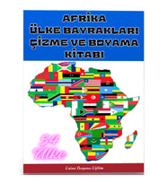 Afrika Ülke Bayrakları Çizme ve Boyama Kitabı