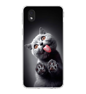 PrintiFy Samsung Galaxy A01 Core ile Uyumlu Kedi 2 Kamera Korumalı Şeffaf Kılıf