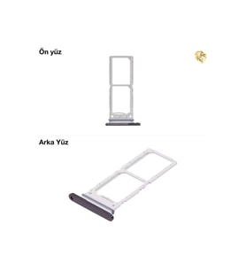 Uyumlu Samsung Z Fold 6 Sim İç Yuvası Çiftli Siyah Çiftli sim yuvası ikili sim tepsisi çiftli sim aparatı dual sim çekmecesi