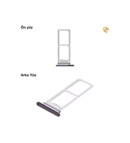 Uyumlu Samsung Z Fold 6 Sim İç Yuvası Çiftli Siyah Çiftli sim yuvası ikili sim tepsisi çiftli sim aparatı dual sim çekmecesi