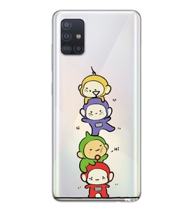 Samsung Galaxy A51 Uyumlu Teletubbies Tasarımlı Şeffaf Telefon Kılıfı