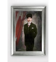 Gümüş Çerçeveli Atatürk Tablo cv685
