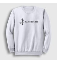 Presmono Unisex Beyaz Logo Insomnium Sweatshirt 151472tt (Beyaz)