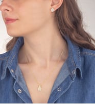 925 Ayar Gümüş Pırlanta Modeli Yonca Kolye Küpe Set