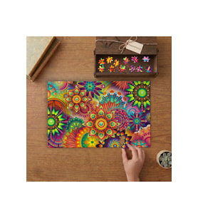 Renkli Soyut Şekiller Tasarımı 240 parça Ahşap Puzzle Ahşap Kutuda MP10007