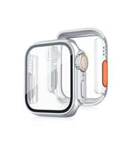Uray store Apple Watch 44mm Watch 49mm Kasa Dönüştürücü ve Ekran Koruyucu - Gümüş