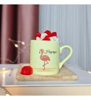 Flamingo Tasarımlı Kişiye Özel Sarı Türk Kahvesi Fincanı