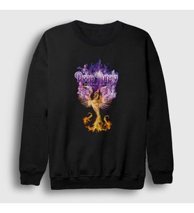 Presmono Unisex Siyah Phoenix Rising Deep Purple Sweatshirt 60730tt