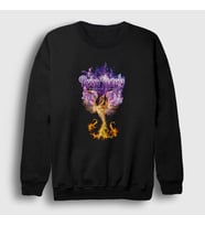 Presmono Unisex Siyah Phoenix Rising Deep Purple Sweatshirt 60730tt