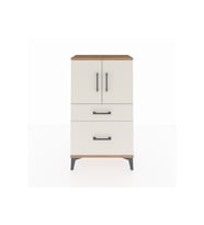 Arges Komodin 2 Raflı 2 Çekmeceli 2 Kapaklı 60x30x106 Çam-Aytaşı