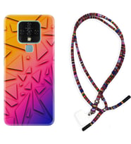Tecno Camon 16 18P Pova Kılıf Boyun Asklı Rasta Silikon Üçgenler 1635