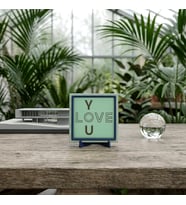 Minimalist Love You Tasarımlı Dekoratif Obje, Sevdikleriniz İçin Modern ve Şık Hediye 10x10 cm