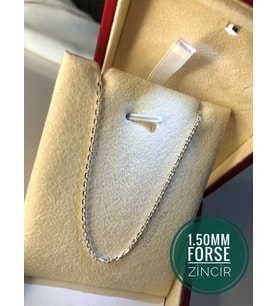  1.5Mm Forse Model 925 Ayar Unisex Gümüş • Işıklı Kutuda Sevgiliye • Eşe • Erkek Kadın Kolye Zincir