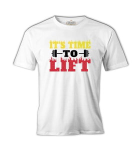 Bodybuilding Time to Lift Beyaz Erkek Tshirt