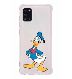 Samsung Galaxy A31  Köşe Korumalı Antişok Kapak Donald Duck Tasarımlı Şeffaf  Kılıf